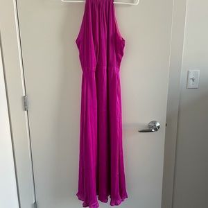 BR hot pink midi dress - perfect for weddings! Size 8, zipper, button at neck